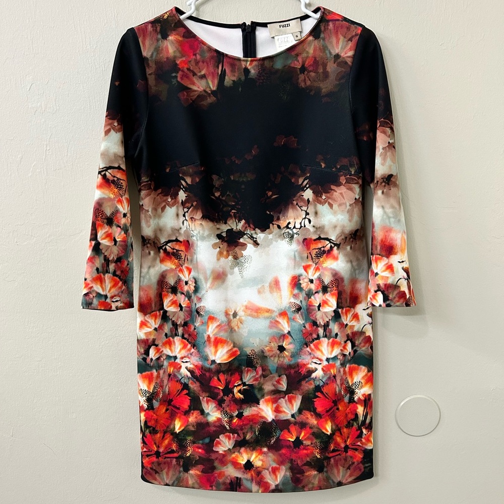 Fuzzi Floral Print Shift Dress Sz S